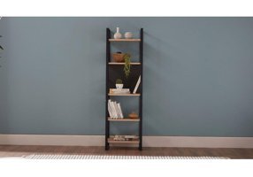 Bellona Paul 5 Bölmeli 5 Raflı Ahşap 160x48x35 cm Siyah Kitaplık
