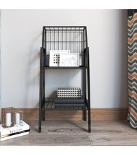 Larissa Design Dekoratif 2 Bölmeli 2 Raflı Siyah Kitaplık