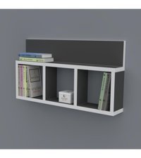 Kenzlife Hayal 4 Bölmeli 2 Raflı Suntalam 30x60x20 cm Gri Kitaplık