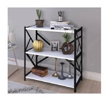 Larem Mobilya Modern 2 Bölmeli 3 Raflı Metal 83x66x32 cm Beyaz Kitaplık