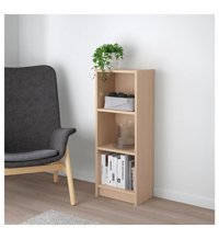 IKEA Venge 3 Bölmeli 3 Raflı Beyaz Kahverengi Kitaplık
