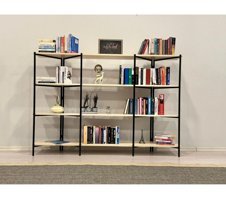 Wandoo Dekoratif 4 Bölmeli 4 Raflı Metal 180x123 cm Kahverengi Kitaplık