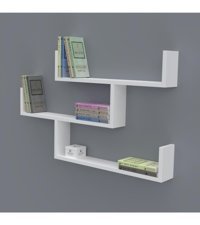Kenzlife Gülin 3 Bölmeli 3 Raflı Suntalam 55x80x20 cm Beyaz Kitaplık