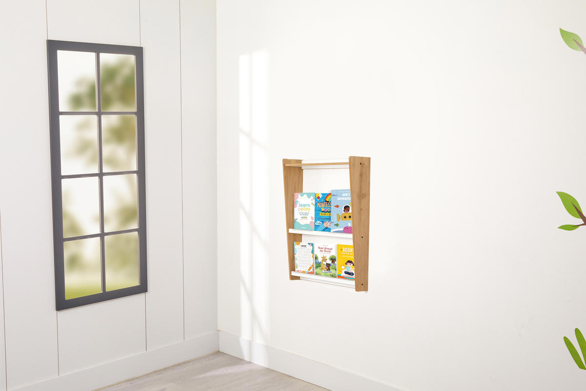 Minera Montessori 3 Bölmeli 3 Raflı Suntalam 69x13 cm Kahverengi-Siyah Kitaplık