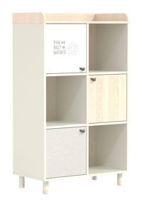 Kelebek Natural 6 Bölmeli 6 Raflı Suntalam 169x129x30 cm Beyaz Kitaplık