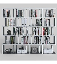 Kenzlife Diba4 20 Bölmeli 20 Raflı Suntalam 129x160x19 cm Gri Kitaplık