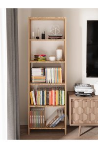 Kzy Mobilya Modern 5 Bölmeli 5 Raflı Suntalam 169 cm Meşe Kitaplık