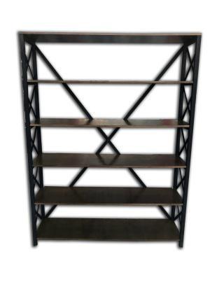 Bengi Mobilya Çapraz 5 Bölmeli 5 Raflı Mdf 190x130x30 cm Siyah Kitaplık