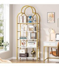 Larissa Design Dekoratif 5 Bölmeli 5 Raflı Gold Kitaplık