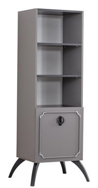 Setay Mobilya Stil 3 Bölmeli 3 Raflı Melamin 173x50x45 cm Gri Kitaplık