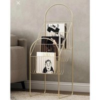 Larissa Design Dekoratif 3 Bölmeli 3 Raflı Metal 170 cm Sarı Kitaplık