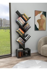 Enda Home Erine 8 Bölmeli 8 Raflı Suntalam 140x40x21 cm Antrasit Kitaplık