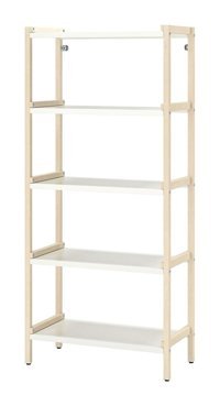 IKEA Dekoratif 5 Bölmeli 5 Raflı Ahşap 70x34x154 cm Beyaz Kitaplık