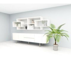 Musvenus Mobilya Karo 6 Bölmeli 6 Raflı Ahşap 40x32 cm Beyaz Kitaplık