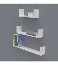 Kenzlife Müjgan 3 Bölmeli 3 Raflı Suntalam 60x45x30 cm Beyaz Kitaplık