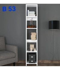 Bengi Mobilya B53 5 Bölmeli 5 Raflı Suntalam 190x130x30 cm Beyaz Kitaplık
