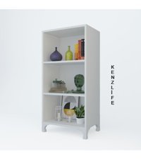 Kenzlife Tuğçe 3 Bölmeli 3 Raflı Suntalam 88x40x20 cm Beyaz Kitaplık