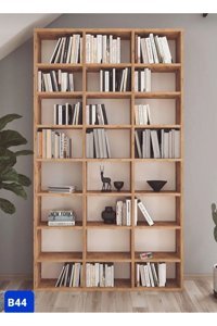 Bengi Mobilya B44 24 Bölmeli 24 Raflı Suntalam 190x130x30 cm Meşe Kitaplık