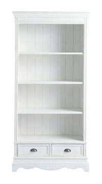 Belmino Mobilya Mirel Country 6 Bölmeli 4 Raflı Ahşap 220x150x45 cm Beyaz Kitaplık