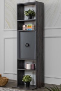 Setay Mobilya Black New 4 Bölmeli 4 Raflı Melamin 160x45x40 cm Gri Kitaplık