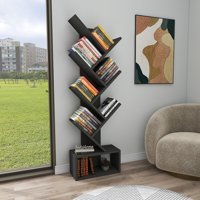 Enda Home Erine 8 Bölmeli 8 Raflı Ahşap 140x40x21.6 cm Antrasit Kitaplık