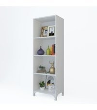 Kenzlife Tuğçe 4 Bölmeli 4 Raflı Suntalam 128x60x20 cm Beyaz Kitaplık