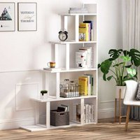 Zizuva Tasarım 5 Bölmeli 5 Raflı Ahşap 100x30x160 cm Beyaz Kitaplık