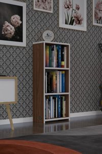 Kenzlife Süper Ga Tek Bölmeli 3 Raflı Suntalam 90x40x19 cm Kahverengi Kitaplık