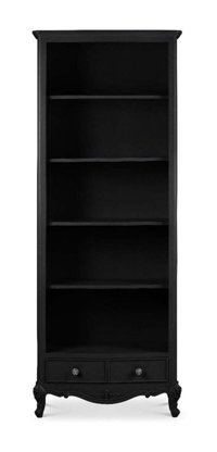 Belmino Mobilya Nathel Country 6 Bölmeli 5 Raflı Ahşap 220x150x45 cm Siyah Kitaplık