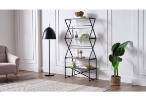 Bellona Rodri 4 Bölmeli 3 Raflı Ahşap 160x86x35 cm Gri Kitaplık