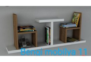 Bengi Mobilya B11 4 Bölmeli 2 Raflı Ahşap Beyaz Kitaplık