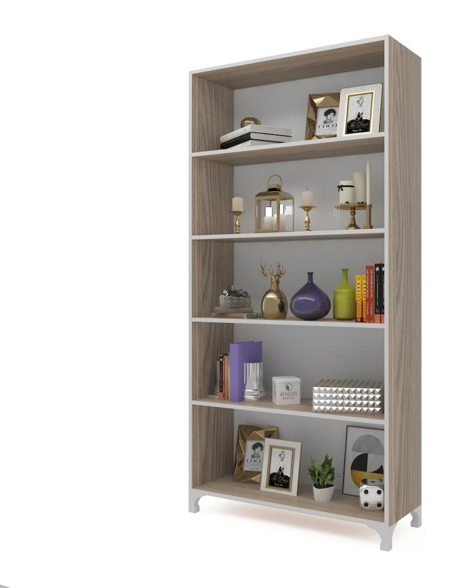 Kenzlife Tuğçe 5 Bölmeli 5 Raflı Suntalam 188x90x20 cm Tori Kitaplık