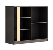Kelebek Cornelli 5 Bölmeli 5 Raflı Suntalam 230x100x40 cm Siyah Kitaplık