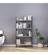 Adore Mobilya Profile 4 Bölmeli 4 Raflı Suntalam 73x136x35 cm Ceviz-Tori Kitaplık