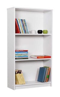 Adore Mobilya Genç Odası 3 Bölmeli 3 Raflı Ahşap 58x106x23 cm Beyaz Kitaplık