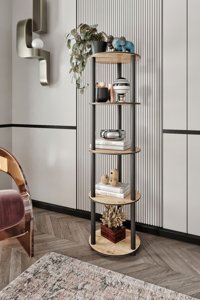 Olea Home Masivo 5 Bölmeli 5 Raflı Ahşap 34x34 cm Kahverengi Kitaplık