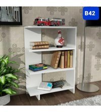 Bengi Mobilya B42 3 Bölmeli 3 Raflı Suntalam 190x130x30 cm Beyaz Kitaplık
