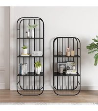 Larissa Design Dekoratif 3 Bölmeli 3 Raflı Siyah Kitaplık