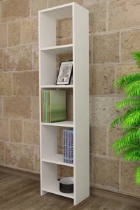 Lion Decor Dekoratif 6 Bölmeli 6 Raflı Ahşap 40 cm Beyaz Kitaplık