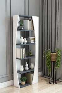 Lion Decor Dekoratif 6 Bölmeli 6 Raflı Beyaz Kitaplık