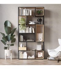 Larissa Design Dekoratif 11 Bölmeli 11 Raflı Siyah Kitaplık