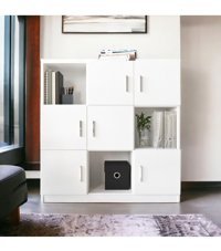 L'Occi Concept Diego G 9 Bölmeli 9 Raflı Ahşap 140 cm Beyaz Kitaplık