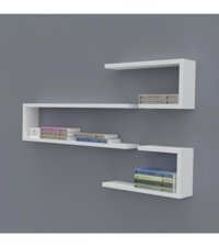 Kenzlife Nevres 3 Bölmeli 3 Raflı Suntalam 60x100x20 cm Beyaz Kitaplık