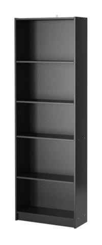 IKEA Finnby 5 Bölmeli 5 Raflı Suntalam 60x24x180 cm Siyah Kitaplık