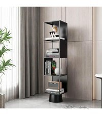 Larissa Design Dekoratif 4 Bölmeli 4 Raflı Metal 170 cm Siyah Kitaplık