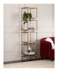 Larissa Design Dekoratif 4 Bölmeli 4 Raflı Bakır Kitaplık
