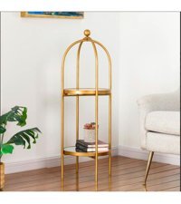 Larissa Design Dekoratif 2 Bölmeli 2 Raflı Gold Kitaplık