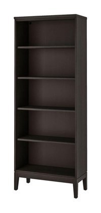 IKEA Modern 5 Bölmeli 5 Raflı Suntalam 211x81x35 cm Siyah Kitaplık