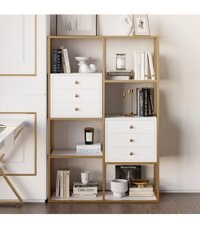 Larissa Design Dekoratif 6 Bölmeli 6 Raflı Beyaz Kitaplık
