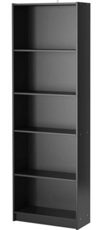 IKEA Finnby 5 Bölmeli 5 Raflı Suntalam 180 cm Siyah Kitaplık